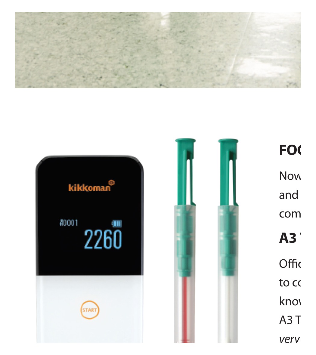 Kikkoman Lumitester Smart Rapid Hygiene Monitoring System